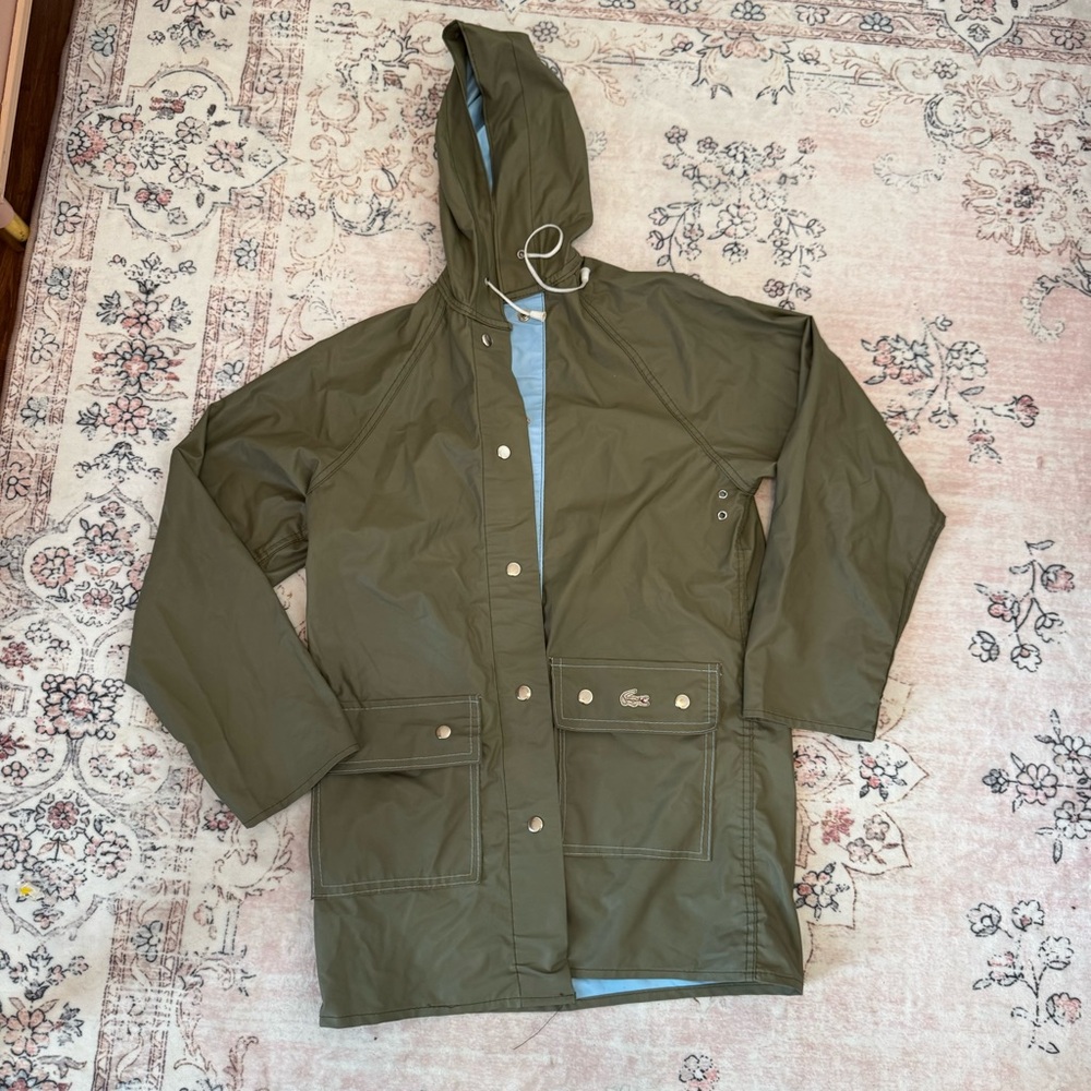 Small Lacoste Green & Blue Reversible Rain Jacket